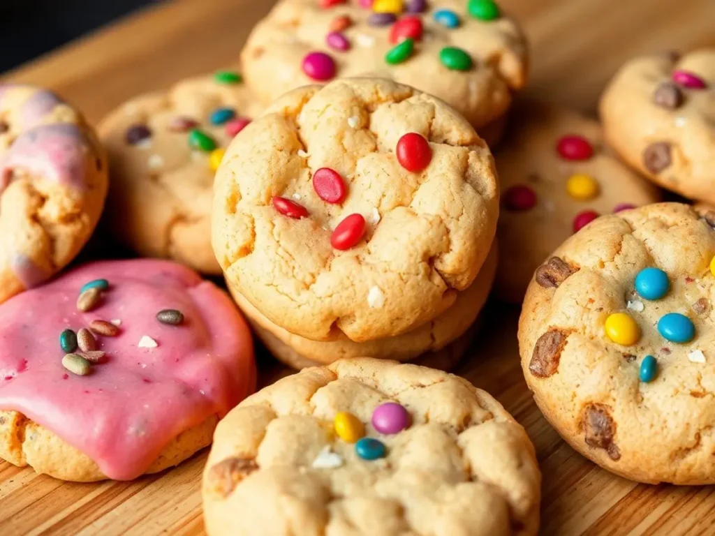 Cookies with crumbly textures and gooey chocolate filling.