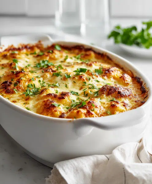 Baked pumpkin gnocchi casserole