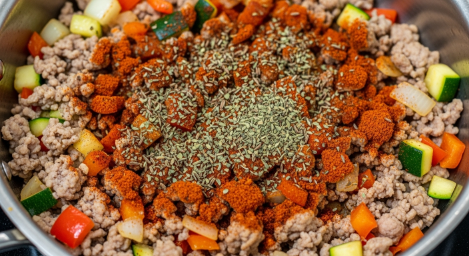 Adding spices to Turkey and White Bean Chili base