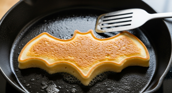 Pan-frying shapes for Halloween French Toast Recipe