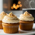 Frosted 5-Ingredient Pumpkin Cupcakes stored in an airtight container