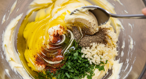 Garlic butter mixture for cheesy garlic bread recipe