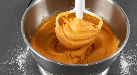 Beating pumpkin cream cheese filling for No-Bake Pumpkin Spice Cheesecake Cups