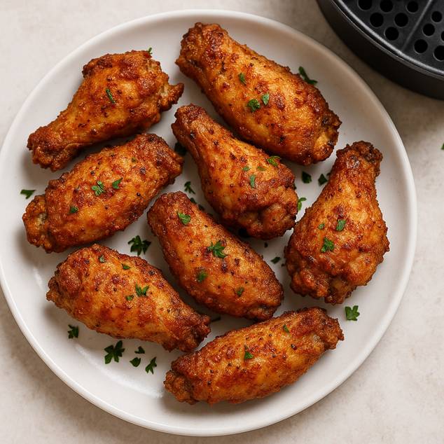 crispy chicken wings from the air fryer