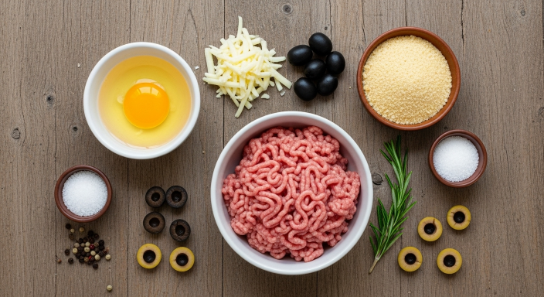 Ingredients for Halloween meatball eyeballs
