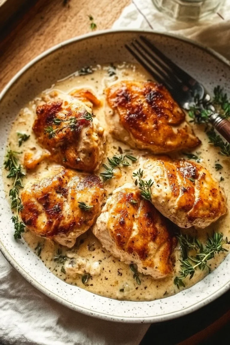 Delicious Marry Me Chicken served with herbs and creamy sauce