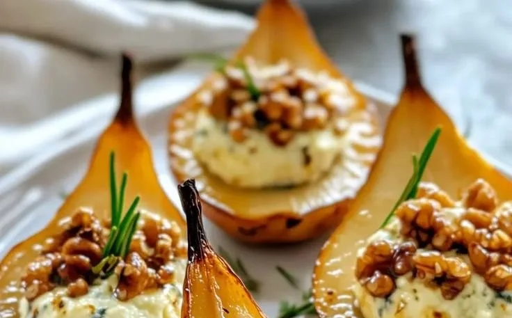 Pear Walnut Salad with blue cheese and fresh ingredients