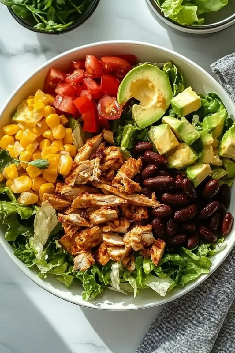 Delicious and colorful Turkey Taco Salad with fresh ingredients