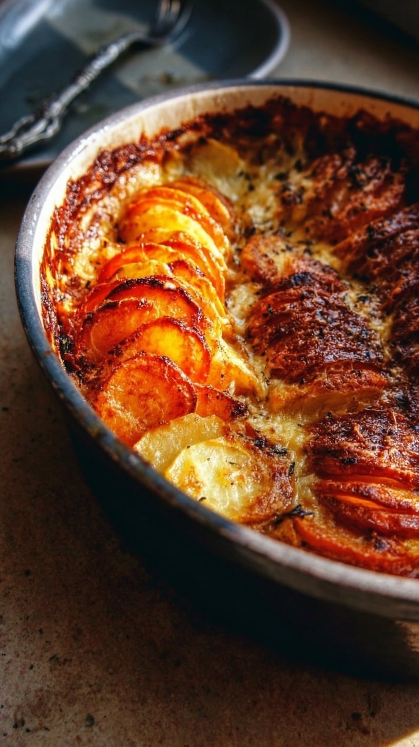 Cheesy Root Vegetable Gratin