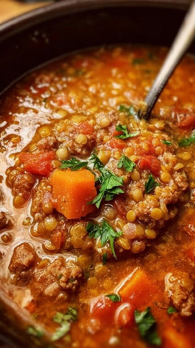 Slow Cooker Sausage Lentil Soup