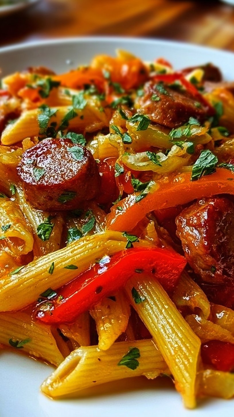 Smoky Sausage and Bell Pepper Penne