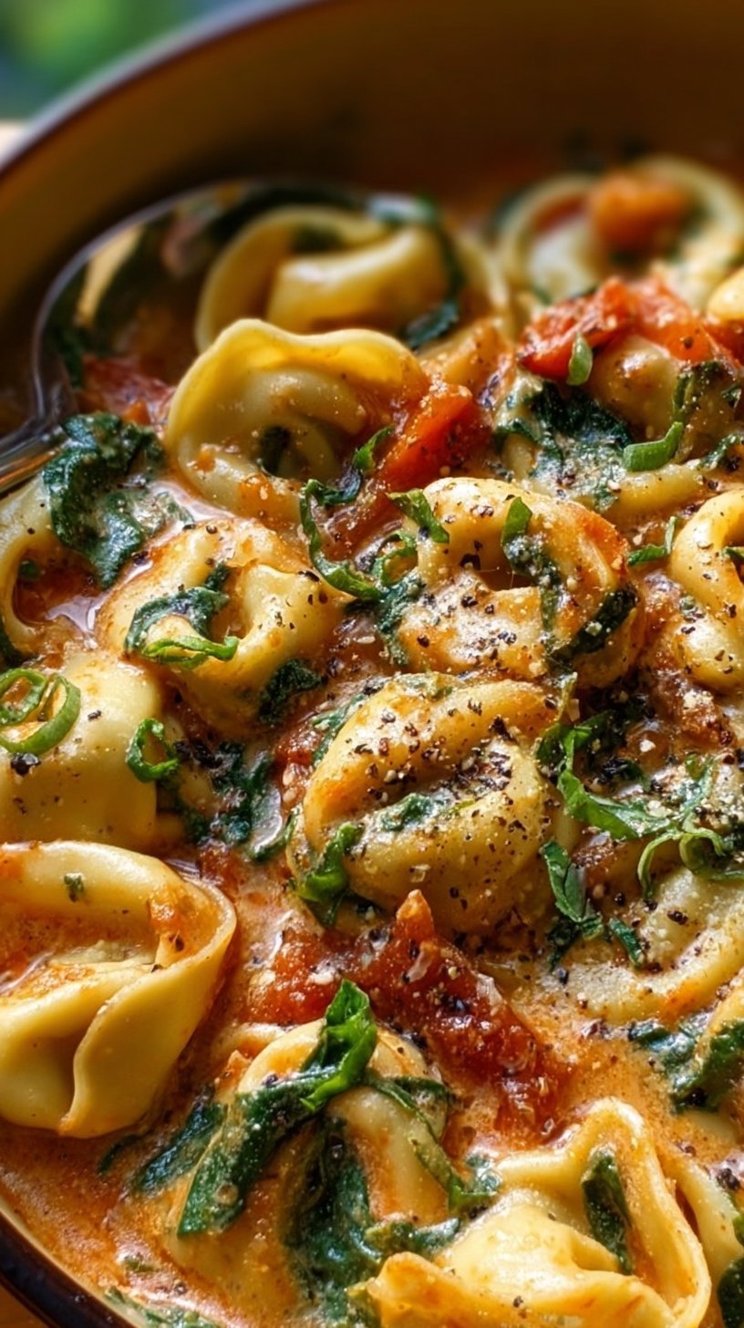 Creamy Spinach Tomato Tortellini
