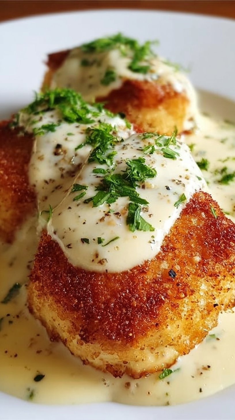 Creamy Chicken Pillows with Parmesan Sauce