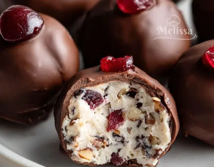 Homemade Cherry Bourbon Balls made with cherries and bourbon for a delightful treat.