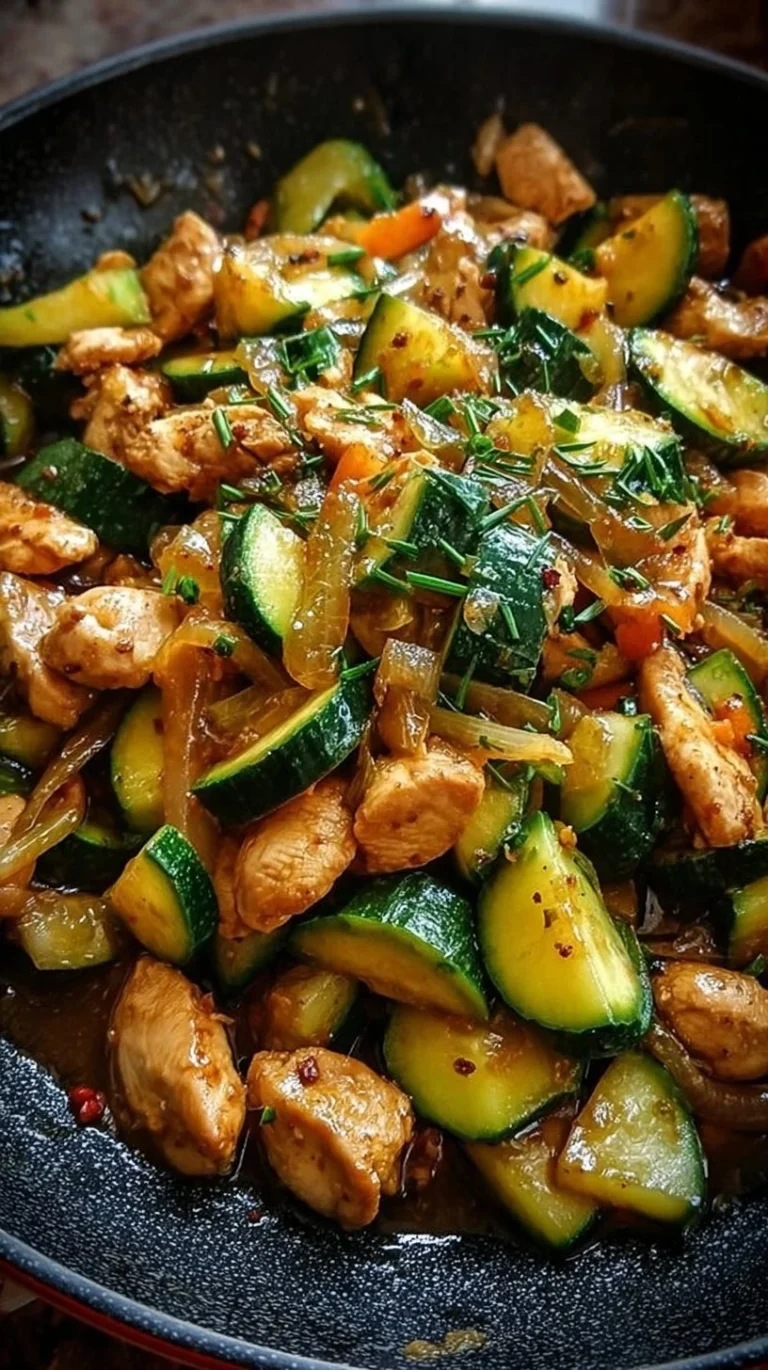 Delicious Chicken Zucchini Stir Fry with colorful vegetables