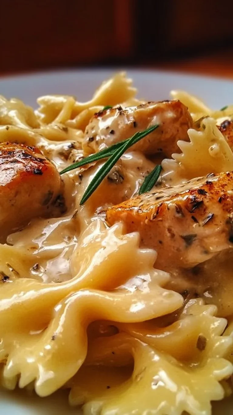 Creamy Marry Me Chicken served with bowtie pasta for a romantic dinner