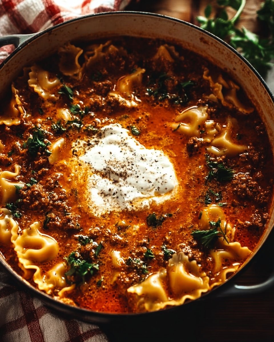 BEST EVER One-Pot Lasagna Soup Recipe!