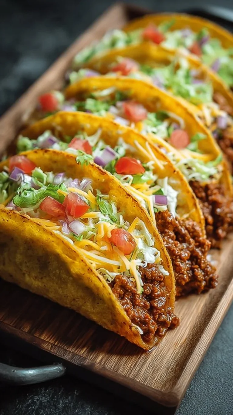 Oven-baked cheesy tacos, crispy and loaded with toppings, perfect for dinner.