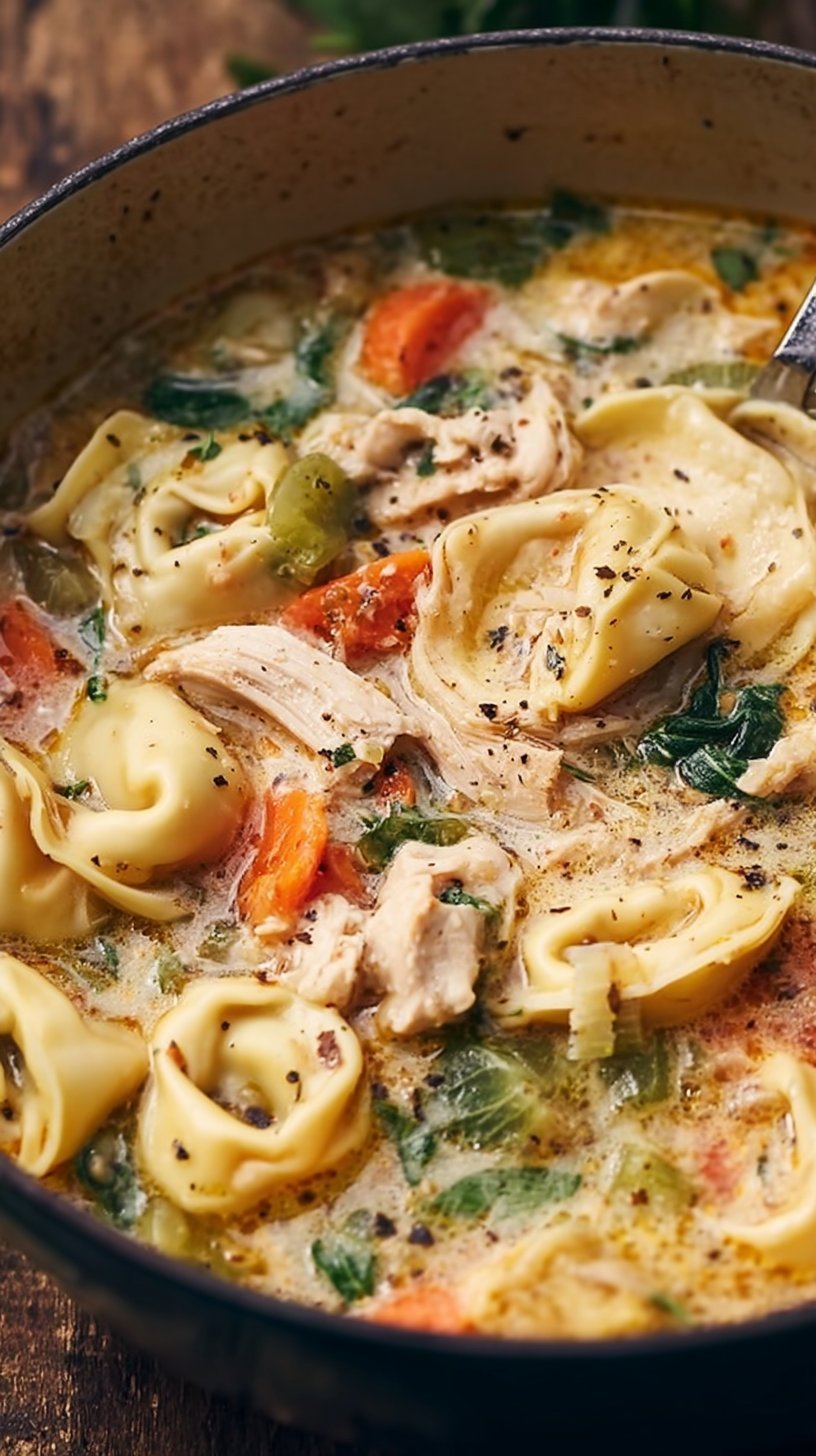 Creamy Chicken Tortellini Soup