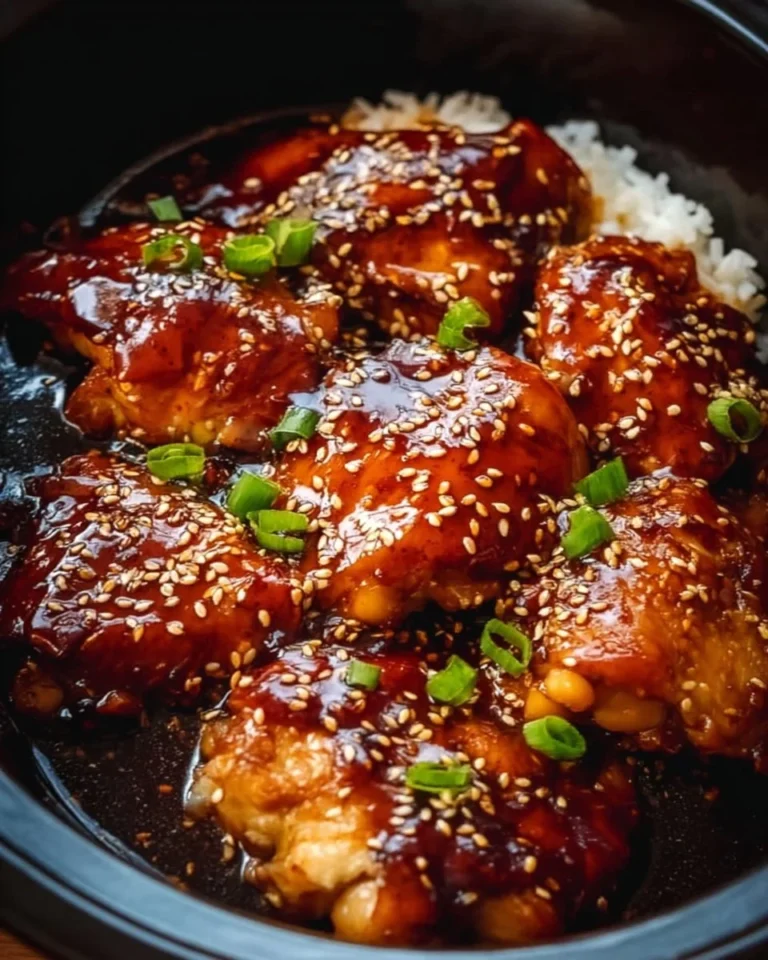 Deliciously cooked Honey Garlic Chicken in a slow cooker, showcasing tender chicken pieces.