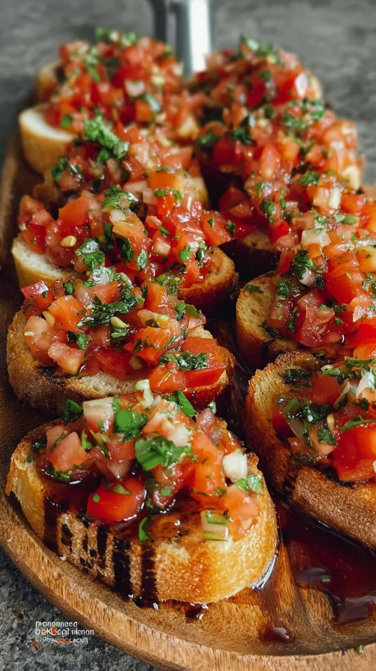 Delicious Tomato Bruschetta served as a fresh Italian appetizer