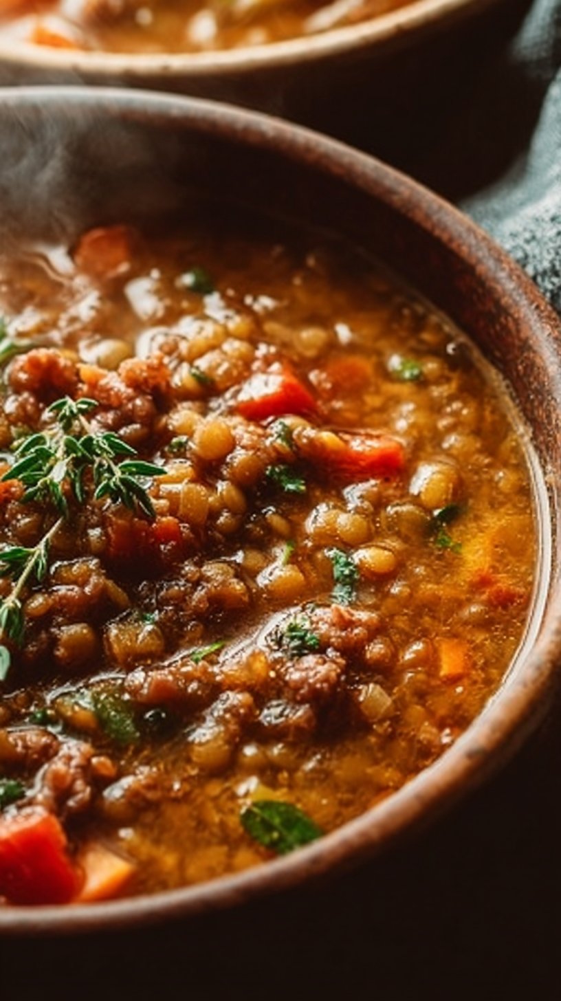 Slow Cooker Sausage Lentil Soup