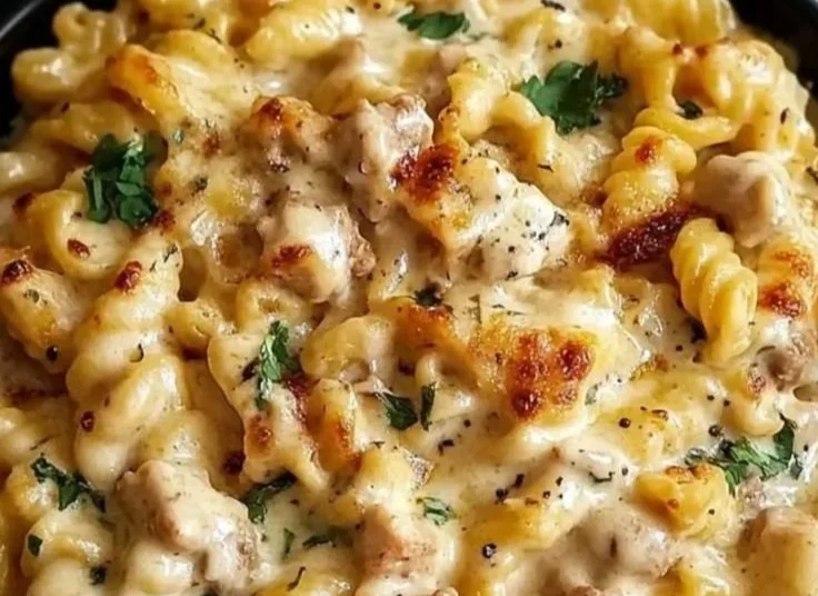 Creamy Chicken Pasta in the Crockpot