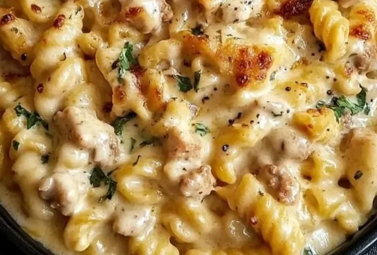 Creamy Chicken Pasta in the Crockpot